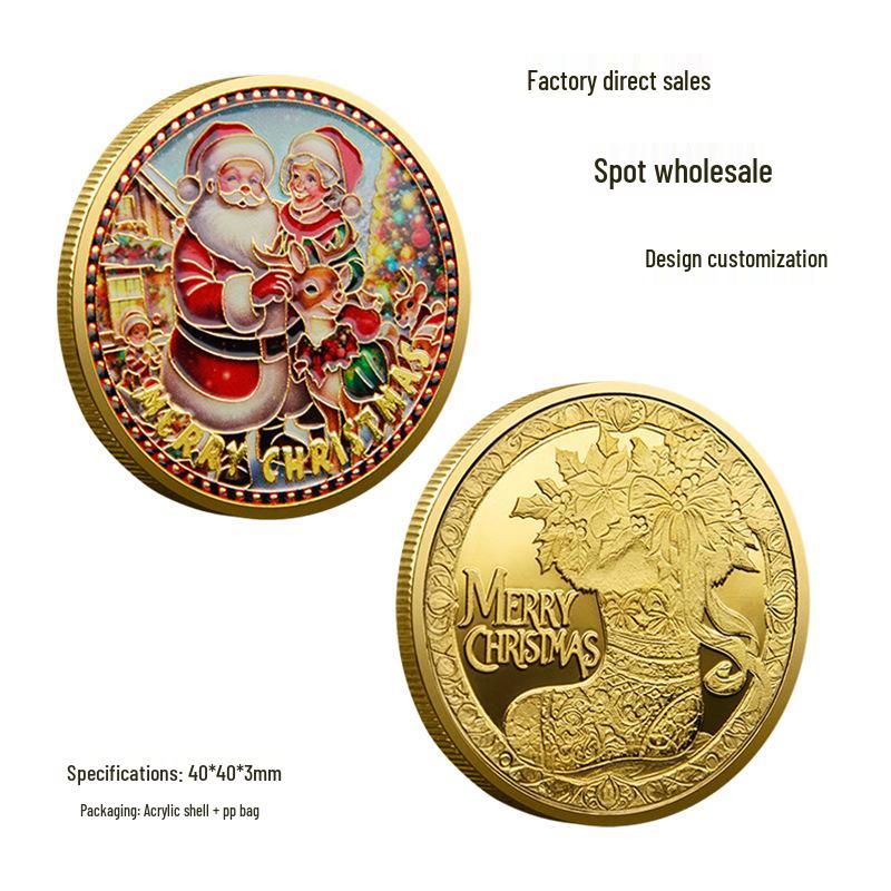 Christmas Santa Claus Commemorative Coin - Holiday Gift and Lucky Medal