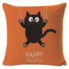 New Halloween Pillow Cartoon Cat Linen Printed Pillow Cover Nordic Funny Decorative Cushion
