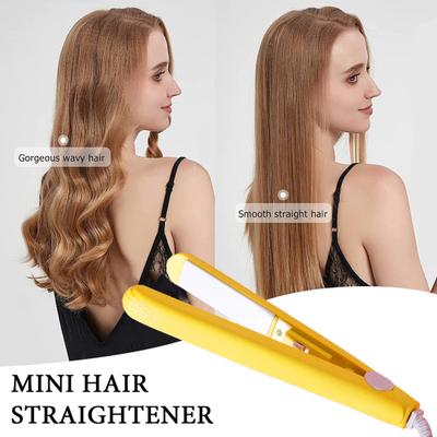 Mini fer à friser double usage 2 en 1, fer plat, lisseur, bigoudi, chauffage rapide, portable, voyage, pour femmes, outils de coiffure pour cheveux courts et longs