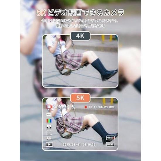 AiMike Digital Camera That Can Send Smartphones 5K WIFI Transfer Function 72 Million Pixels Comes 64GB microSD Card 16x Zoom Autofocus LED Light Large