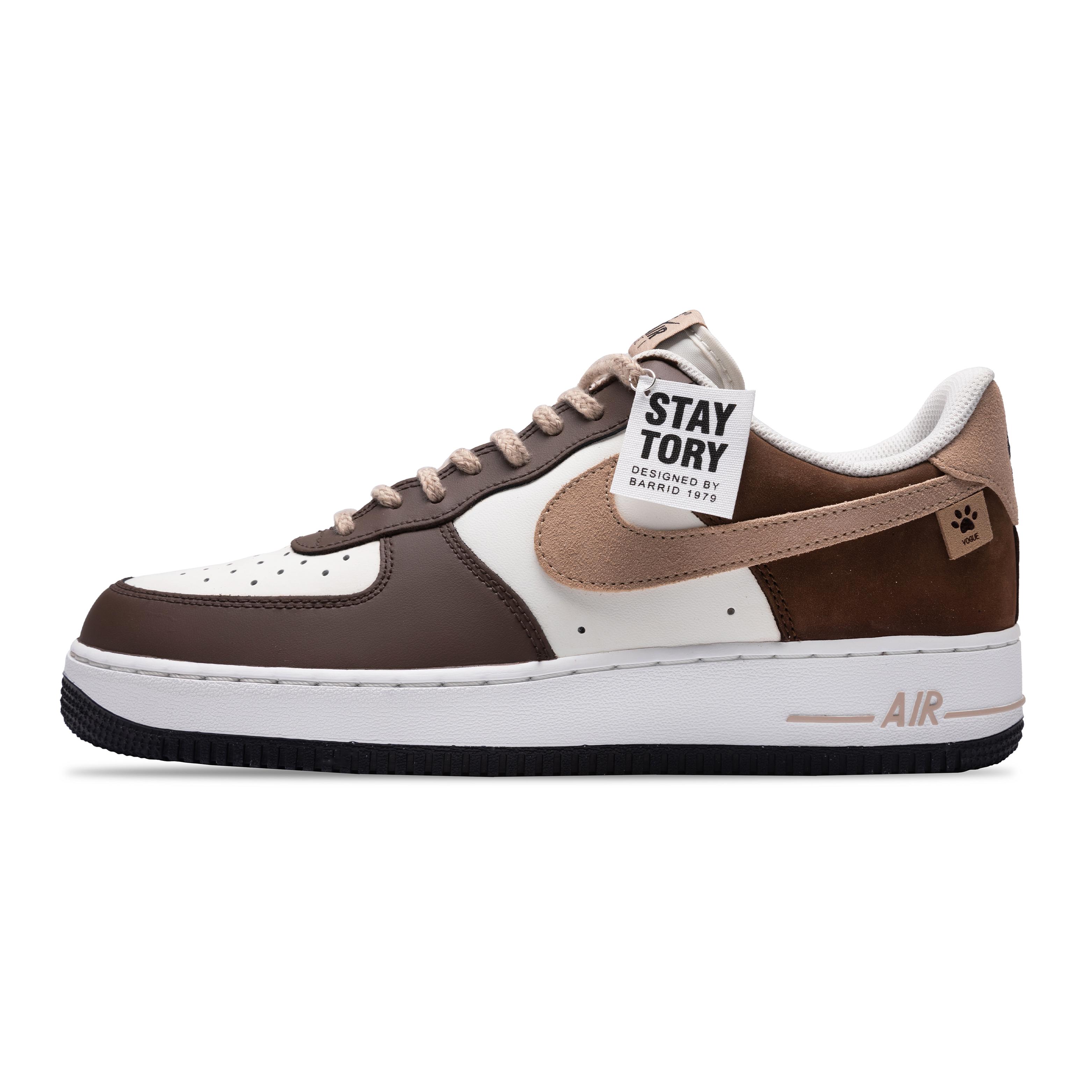

Nike Air Force 1 Slip Resistant Abrasion Resistant Low top Skateboard Shoes Unisex Brown White FB3355-200(Team73-) 38.5