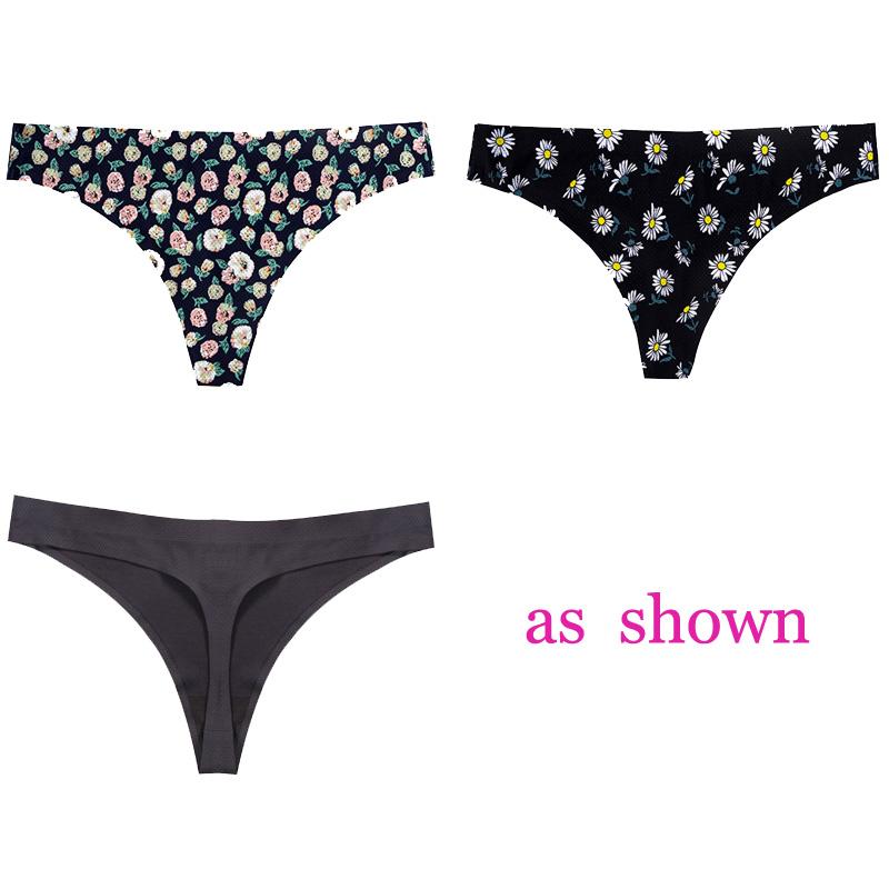 CINOON 3 Teile/los Frauen Sexy Blumen Dessous Versuchung Low-taille Höschen Tanga Keine Spur Atmungsaktive Unterwäsche G String Dessous