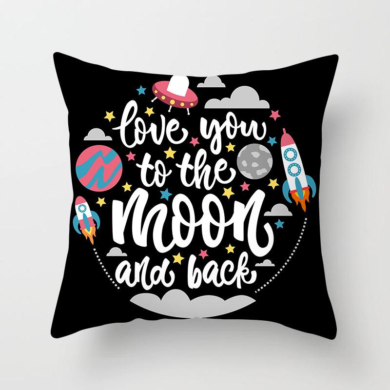 Nordic Black Letter Pillow Cushion Cover Living Room Sofa Car Pillow Cover Home Furnishings
