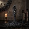 Dark Aesthetic Home Decor Gothic Faceless Witch Reaper Resin Statue, Vintage Black Robed Grim Figurine, Matte Scythe Figurine Desktop Ornament