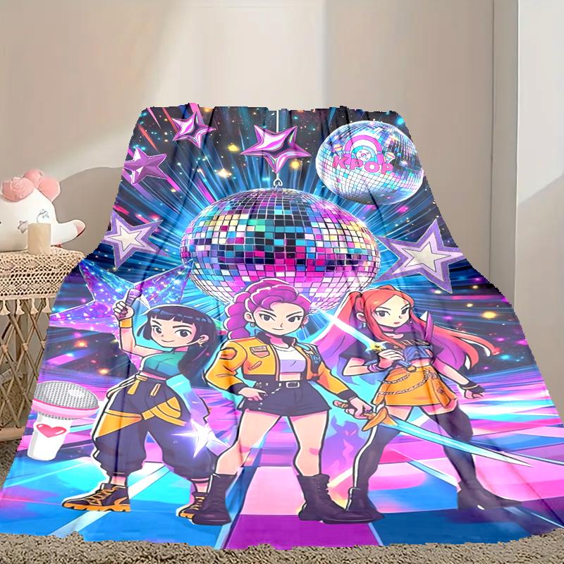 1pc Digital Print Nap Blanket, Kpop Demon Hunters Blanket for Home Use, All Season Warmth, Christmas and Valentine's Day Gift Blanket