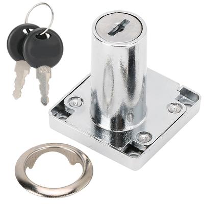 Ensemble de 3 pièces Serrure de tiroir de bureau avec clés Accessoire de quincaillerie pour serrure de porte d'armoire de bureau