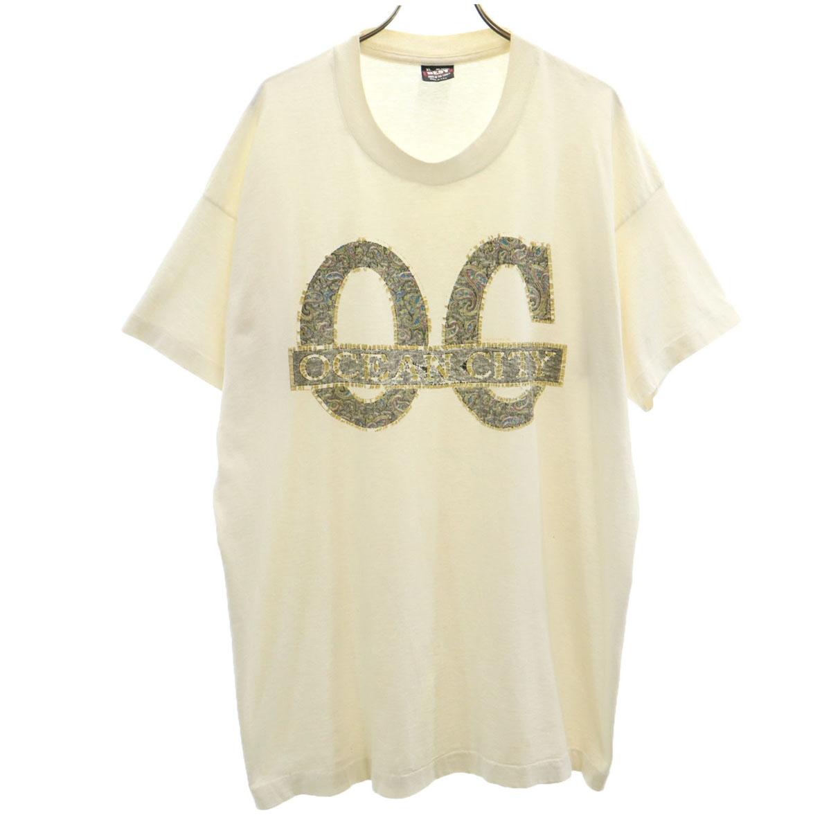 

FRUIT OF THE LOOM ЛУЧШИЙ 90-х Сделано в США Старая OCEAN CITY Футболка с коротким рукавом Мужская Б/У