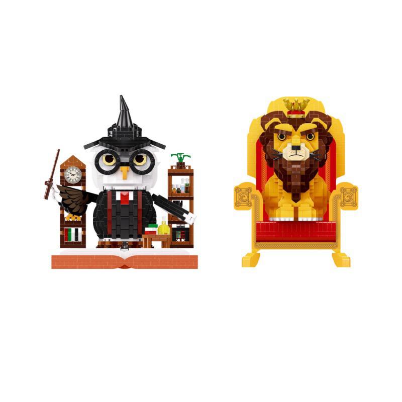 Idea Cartoon Movie Micro Diamond Block Construction Building Brick Magic Owl Lion Throne Nanobricks Model Educational Toys