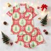 Women's Christmas Pajama Set Short Sleeve Button Down Shirt and Shorts Sleepwear