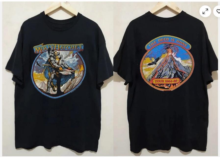 Molly Hatchet Band Tour The Deed is Done Heavy Cotton T-Shirt XXXL