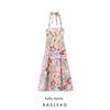Kaslead New Women Clothes Western Style Fashion Simple Blend Print Midi Dress 6962031