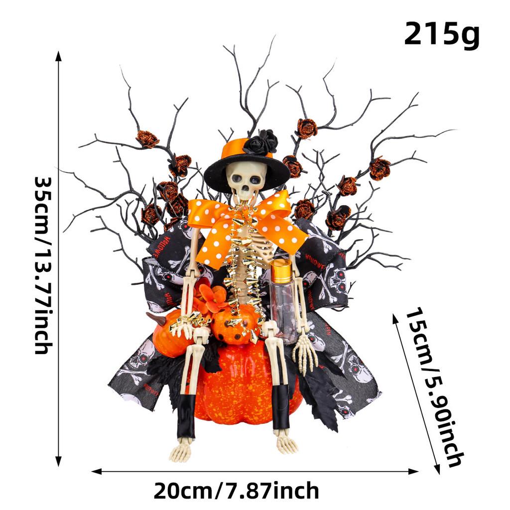 Pumpkin Skeleton Halloween Tabletop Ornament Party Decoration Spooky Props Event