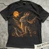 Halloween Rabbit Howling To the Moon Vintage T-Shirt, 90s Full Moon Shirt, Funny Halloween Bunny Shirt, Spooky Gift Rabbit Lover