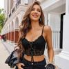 French drawstring design with chest pad, sling, lace tube top, beautiful back inside and outside, women's summer chest wrap bra.