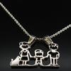 Stainless Steel Necklace Mama Family Necklaces Silver Color Love Boy Girl Pendant Jewelry Women Christmas Gift 355