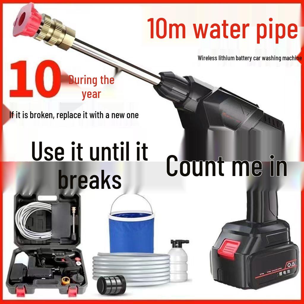 Cordless Rechargeable High-Pressure Car Washer with Lithium Battery