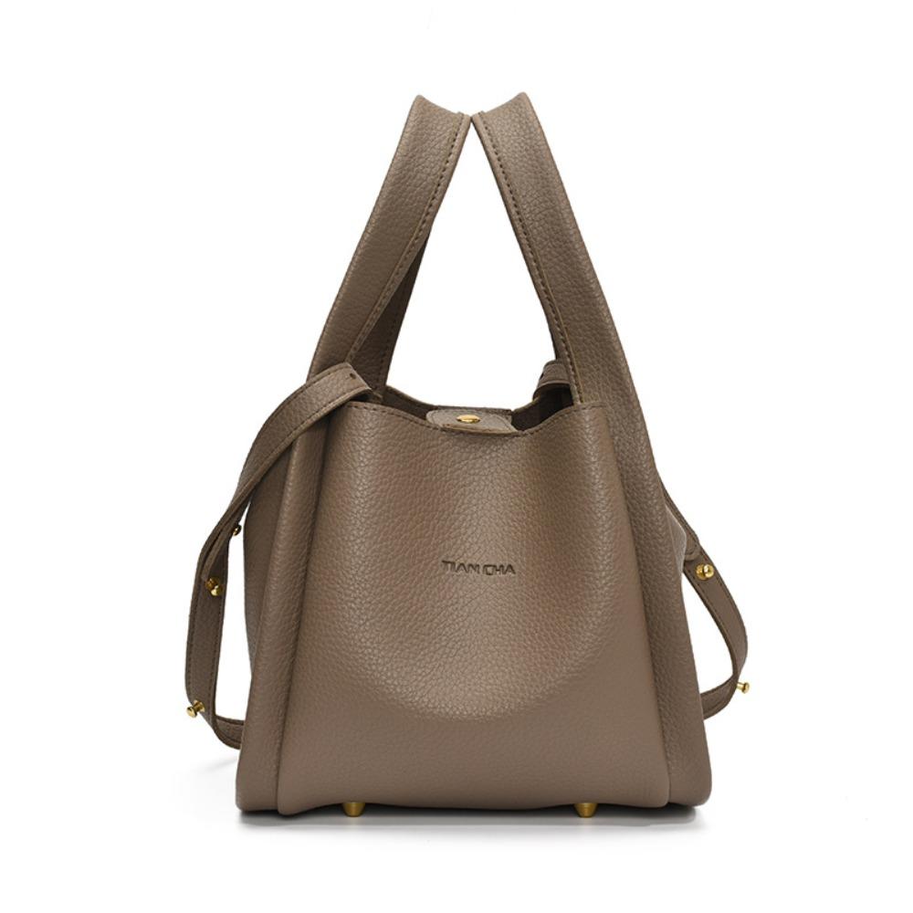 

с внутренней сумкой, сумка-ведро из ПУ кожи, однотонная сумка через плечо, модная винтажная сумка-корзина, на каждый день