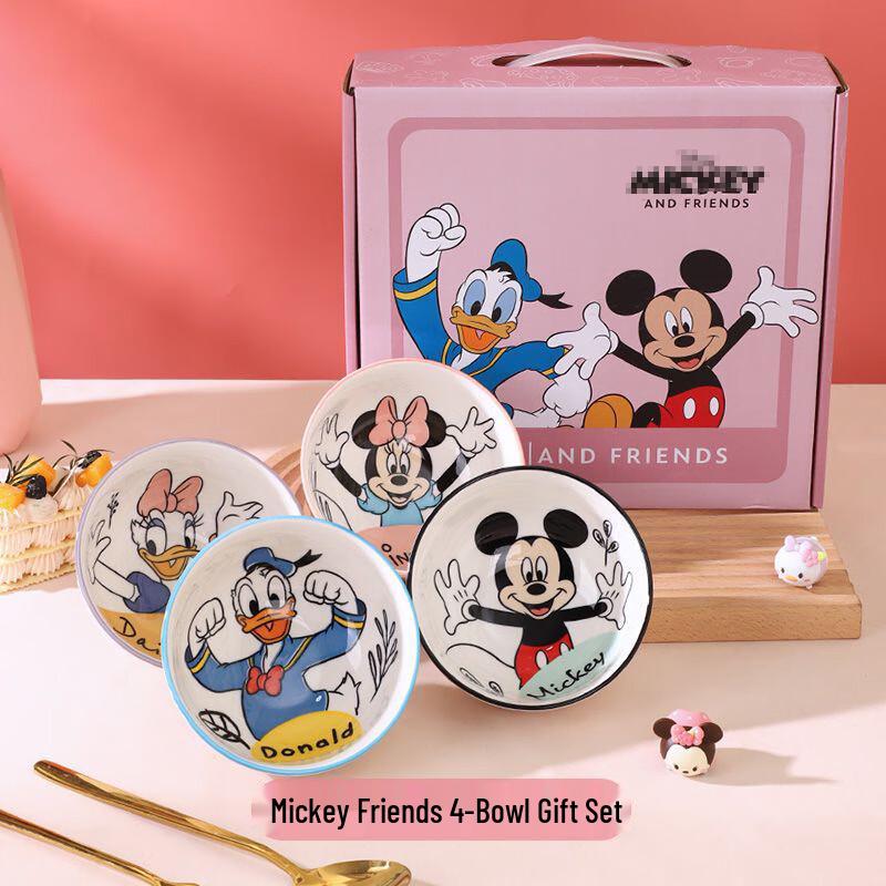 Mickey Series Creative Ceramic Dinnerware Set 4 Bowls