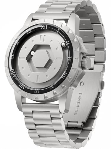 

EUTOUR Men s Magnetic Watch, Stylish, Simple, Casual Quartz Watch with Magnetic Ball Design, 5ATM Water Resistance, 42mm Dial, Stainless Steel Band, S