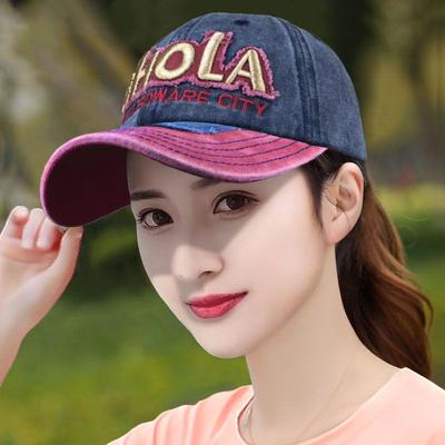 American Retro Baseball Cap with Wide Brim, Washed Denim Duckbill Cap, Big Head Circumference, Suitable for Both Men and Women