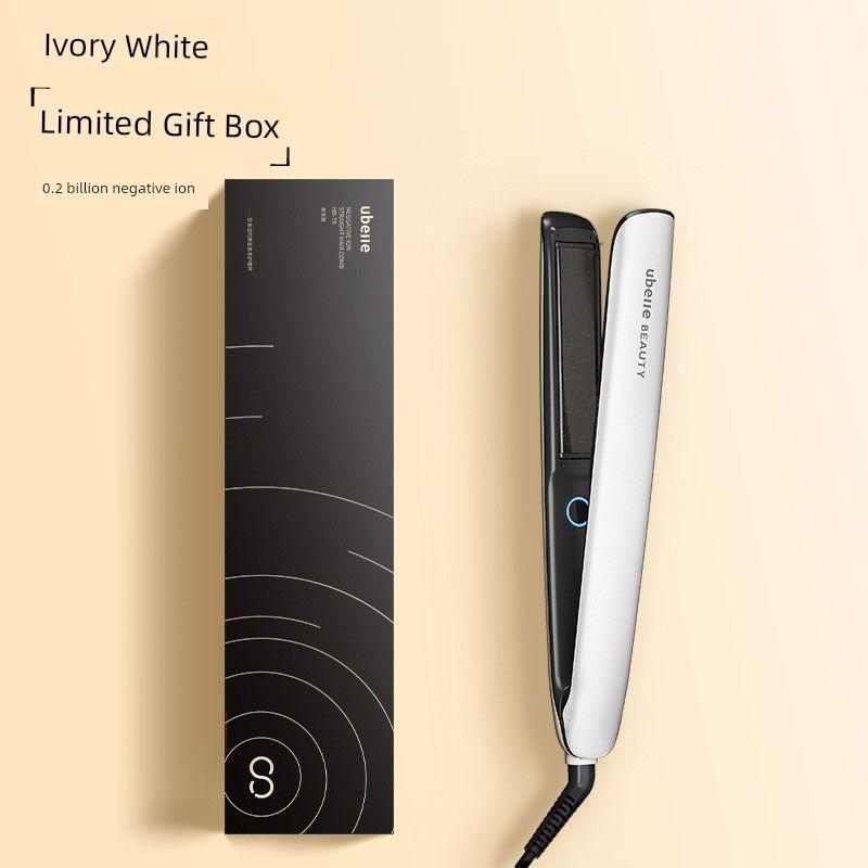 

[Graduation Day Gift] Ubelle Hair Straightener with Negative Ions, Hair-Friendly Curling Iron, Dual-Use for Straightening and Curling [High Concentration of Negative Ions] Ivory White