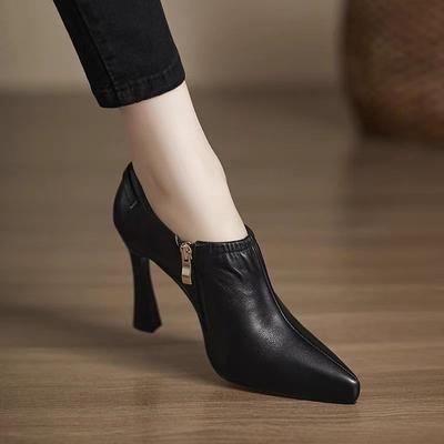 2025 Hochwertige Damen High Heels mit seitlichem Reißverschluss, modische Gürtelschnalle, Büro und Karriere, sexy spitz zulaufende High Heels für Damen