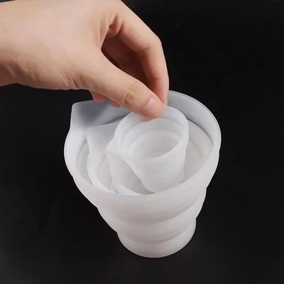 4pcs/set Foldable Silicone Measuring Cup with Scale Epoxy Resin Jewelry Making Tools DIY Epoxy Resin Glue Pigment Mixing Stirring Tools