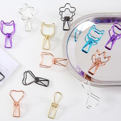 Paper Organizer School Stationery Metal Binder Clip Hollowed Out Design Office Supply Fish Clip