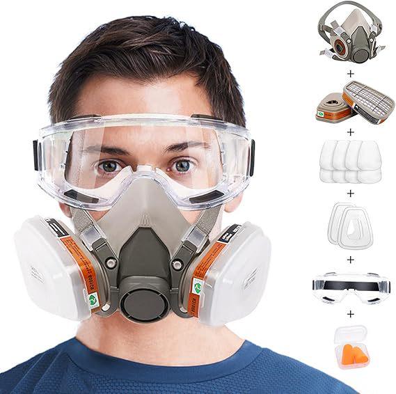 Toxic Smoke Half-Face Mask for Pesticide, Spray Paint, Chemical, Dustproof, and Firefighting Protection