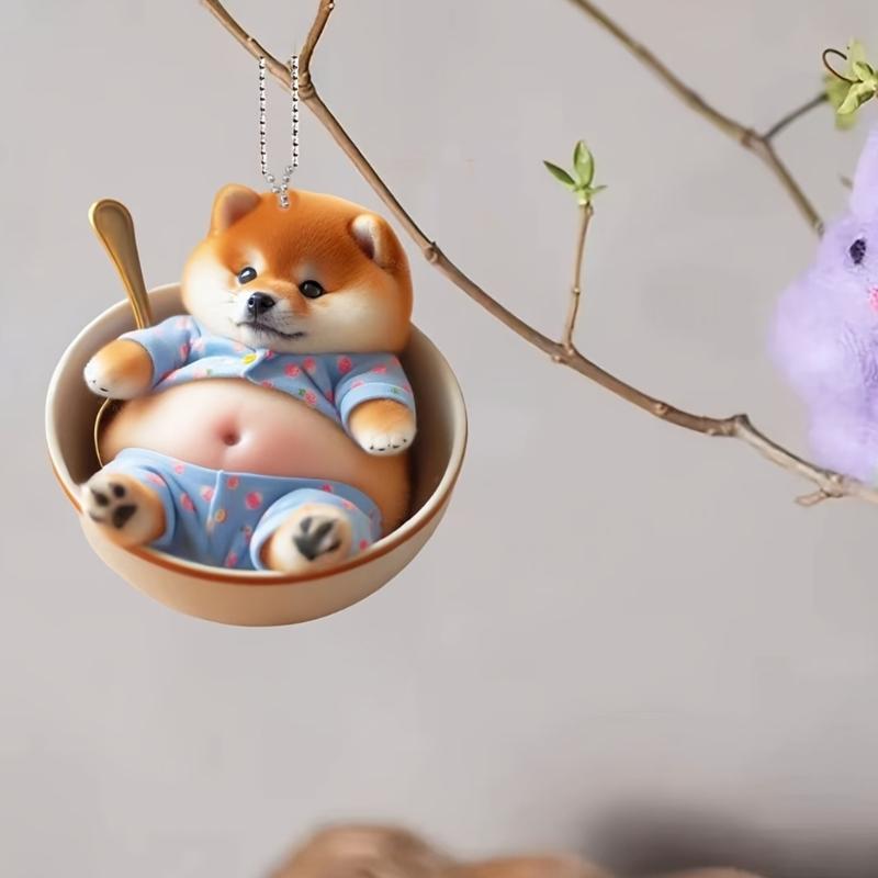 Feline/Canine Car Decors Acrylic Hanging Charm Easy Install Interior Styling Accessory Auto Interior Ornament for Vehicle