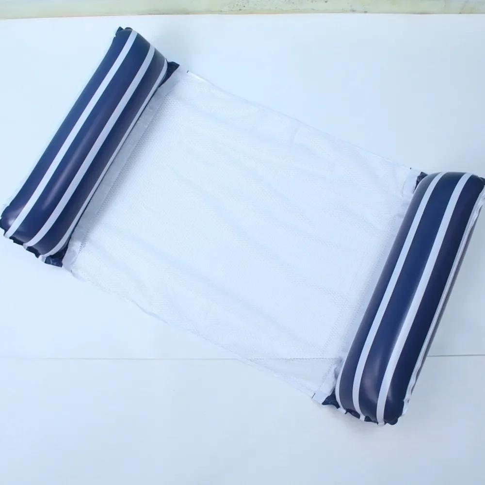 Summer Swim Inflatable Floating Water Mattresses Hammock Stripe Lounge Chairs Pool Water Sports Toys Floating Mat Pool Toys Kids
