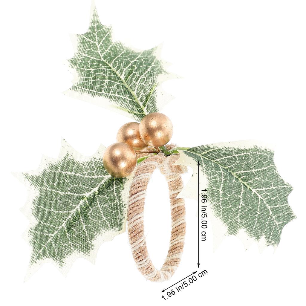 6Pcs Berry and Leaf Napkin Rings Clasps for Xmas Table Decoration Xmas Napkin Rings Christmas Table Decor