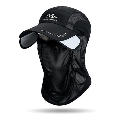 Summer Retractable Eave Detachable Neck Shield Sunshade Baseball Cap Men's Outdoor Sun Protection Face Cover Fishing Quick-drying Cap