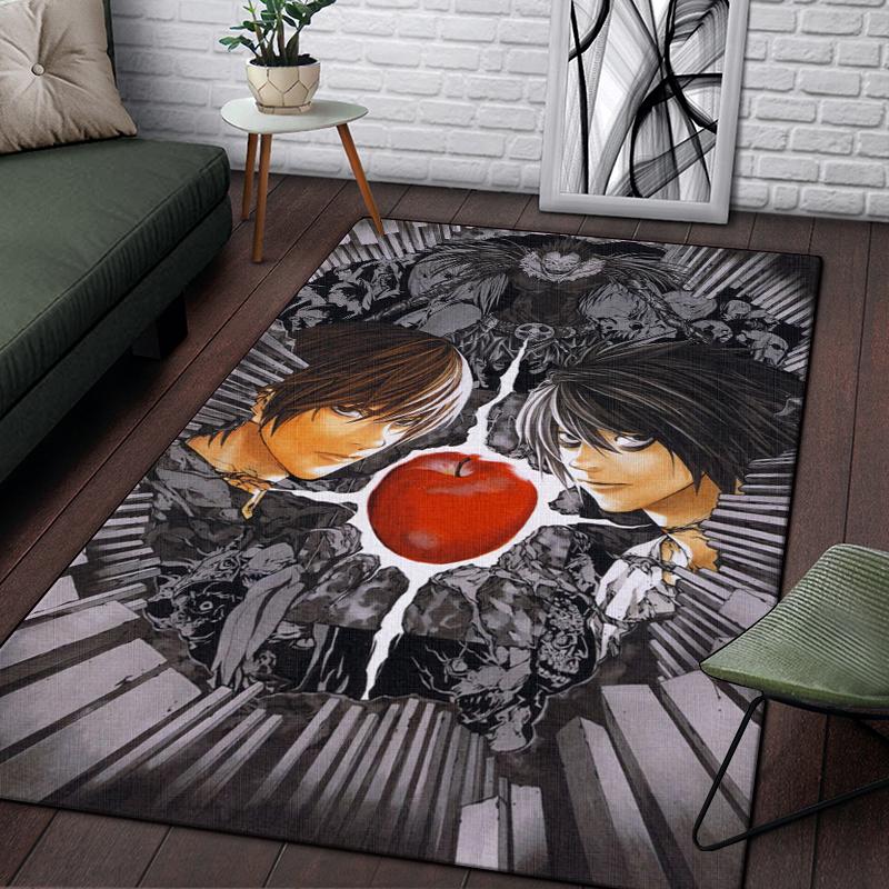 Death Note Comic Printed Carpet for Living Room Rugs Camping Stranger Things Picnic Mats Anti-Slip E-sports Rug Yoga Mat Gifts