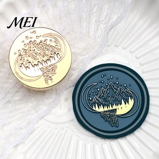 Gift Package Seal Brass Wax Stamp Head, Vintage European Embossed Relief Engraved Wedding Invitation Sealing Head for Envelope Journal Wrapping Retro