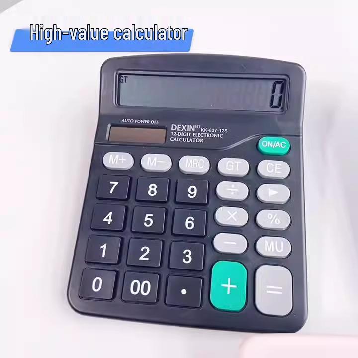 837 Dual Power Solar Calculator: Desktop Accounting with 12-Digit Large Digital Display