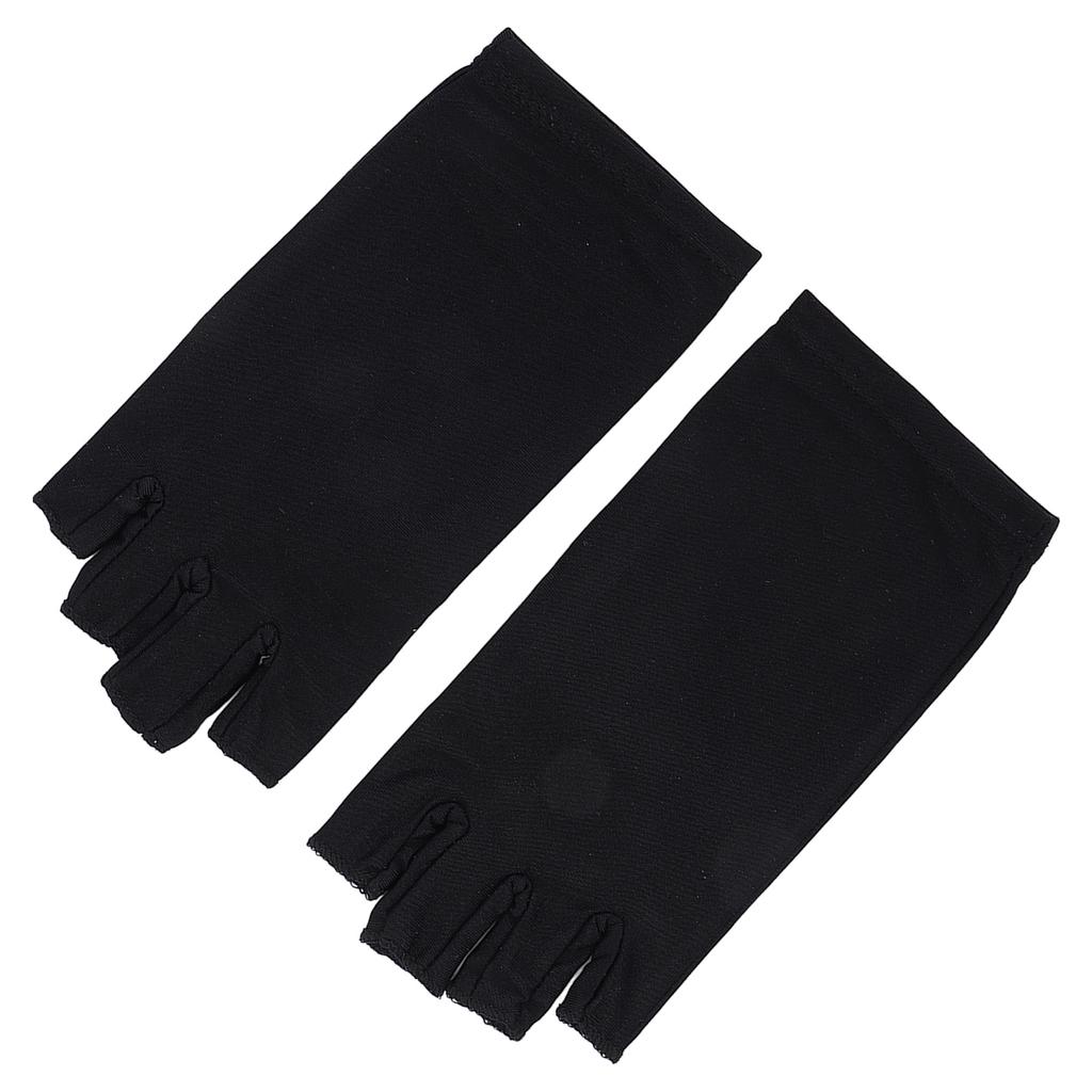 UV Nail Gloves Fluorescent Black Fingerless Anti Black UV Light Nail Protective Gloves Nail Tools