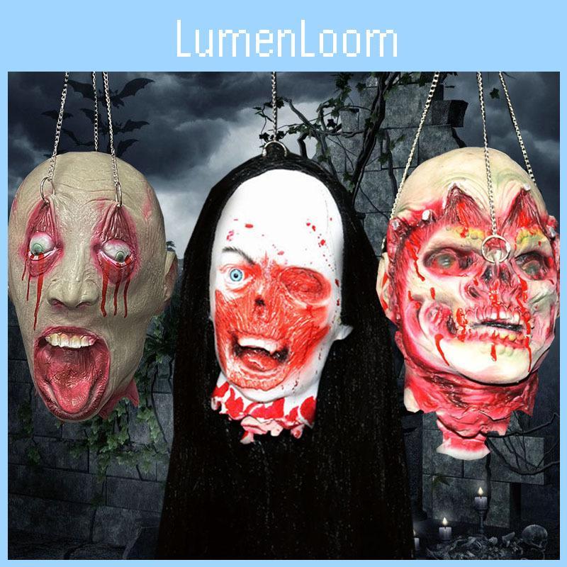 Horror Halloween Simulation Zombie Skull Head Props For Scene Decoration