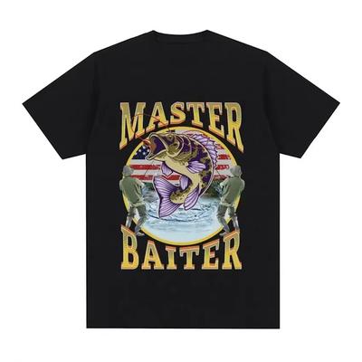 Funny Master Baiter Fishing Imitation T-Shirt Summer Men's Women's Fashion T-Shirt Short Sleeve T-Shirt Cotton Men's Clothing