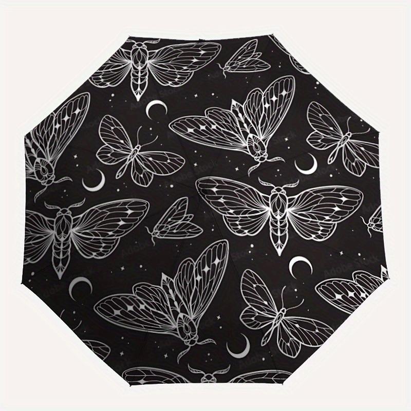 

1pc Butterfly Night Automatic Open/close Umbrella, 8-Rib sturdy structure, Portable Travel Umbrella, Parties, Everyday Use, Outdoor Accessor