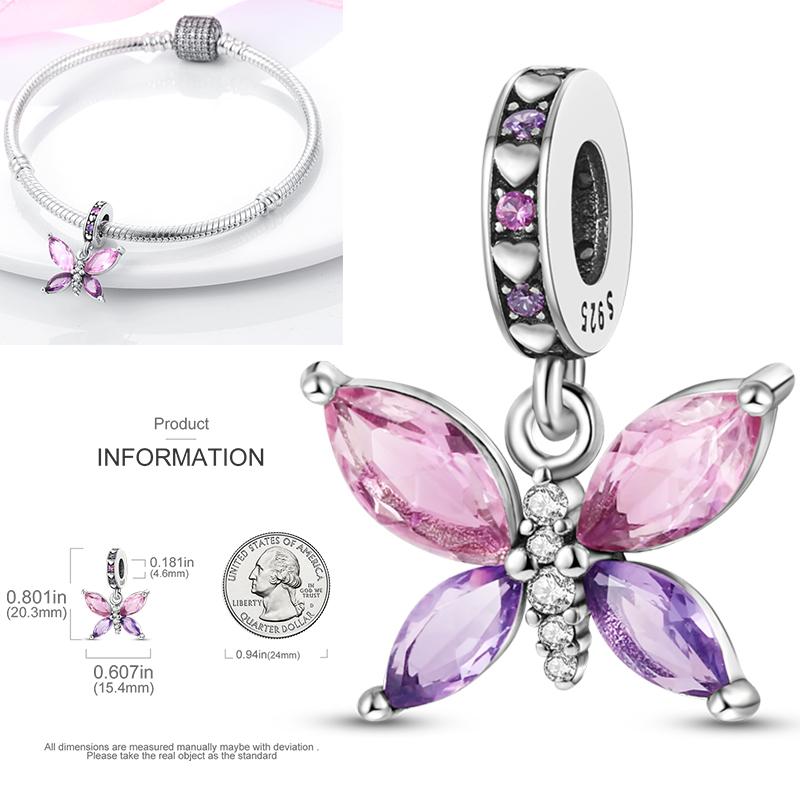 Copper Dragonfly Butterfly Pendant Charms Bead Fit Original Bracelet Bangle Women Jewelry Girl Making Beads