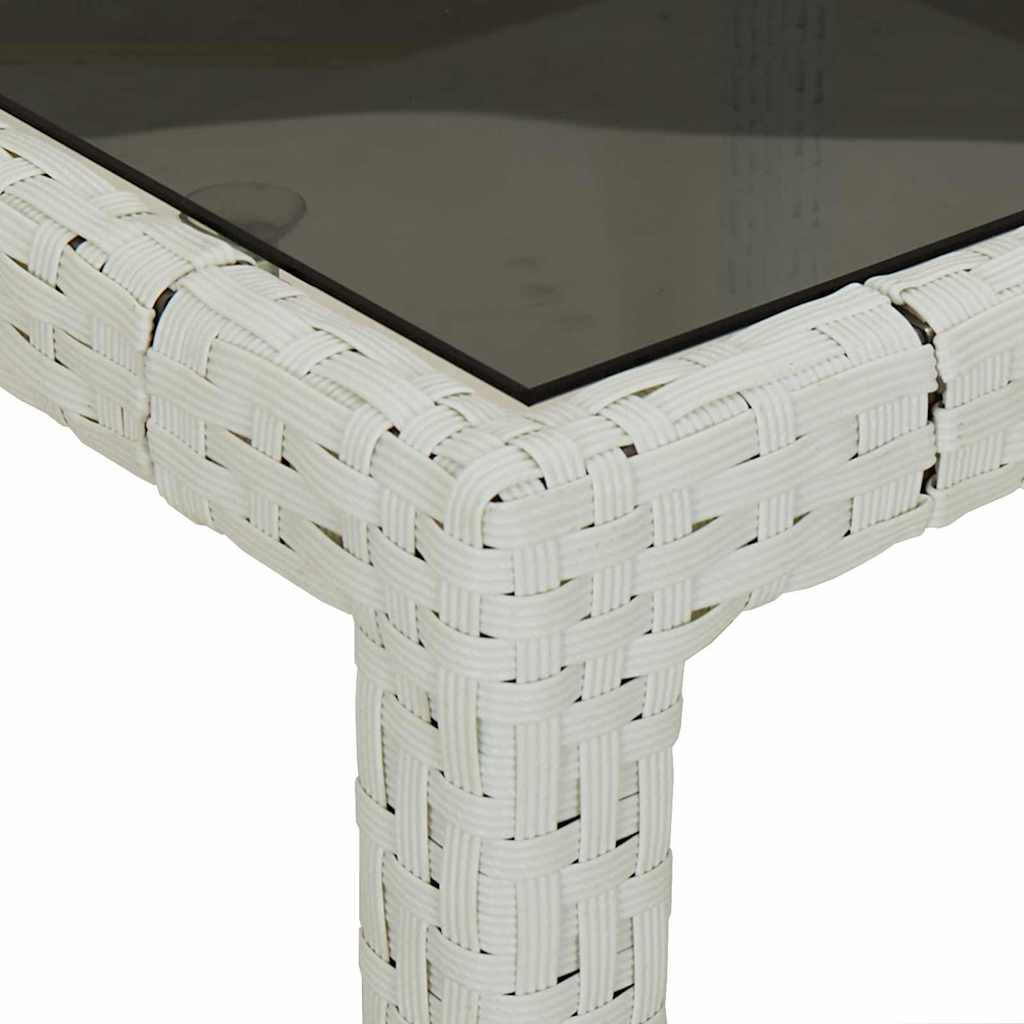 Garden Table White 90 x 90 x 75 cm Poly Rattan