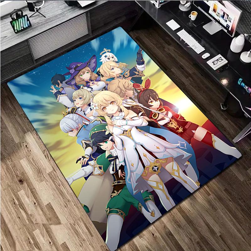 Genshin Impact Home carpet Office Decorative Carpet For Living Room Bedroom Door Mat Floor Rug Computer Chair Area Rug