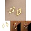 Elegante Geometrische Zweilagige Diamantförmige Ohrstecker für Damen in Gold und Silber
