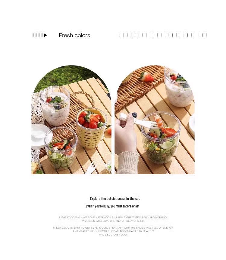 Portable Food-Grade Cutlery Set for Camping, Picnic, and Office with Fork and Salad Cup