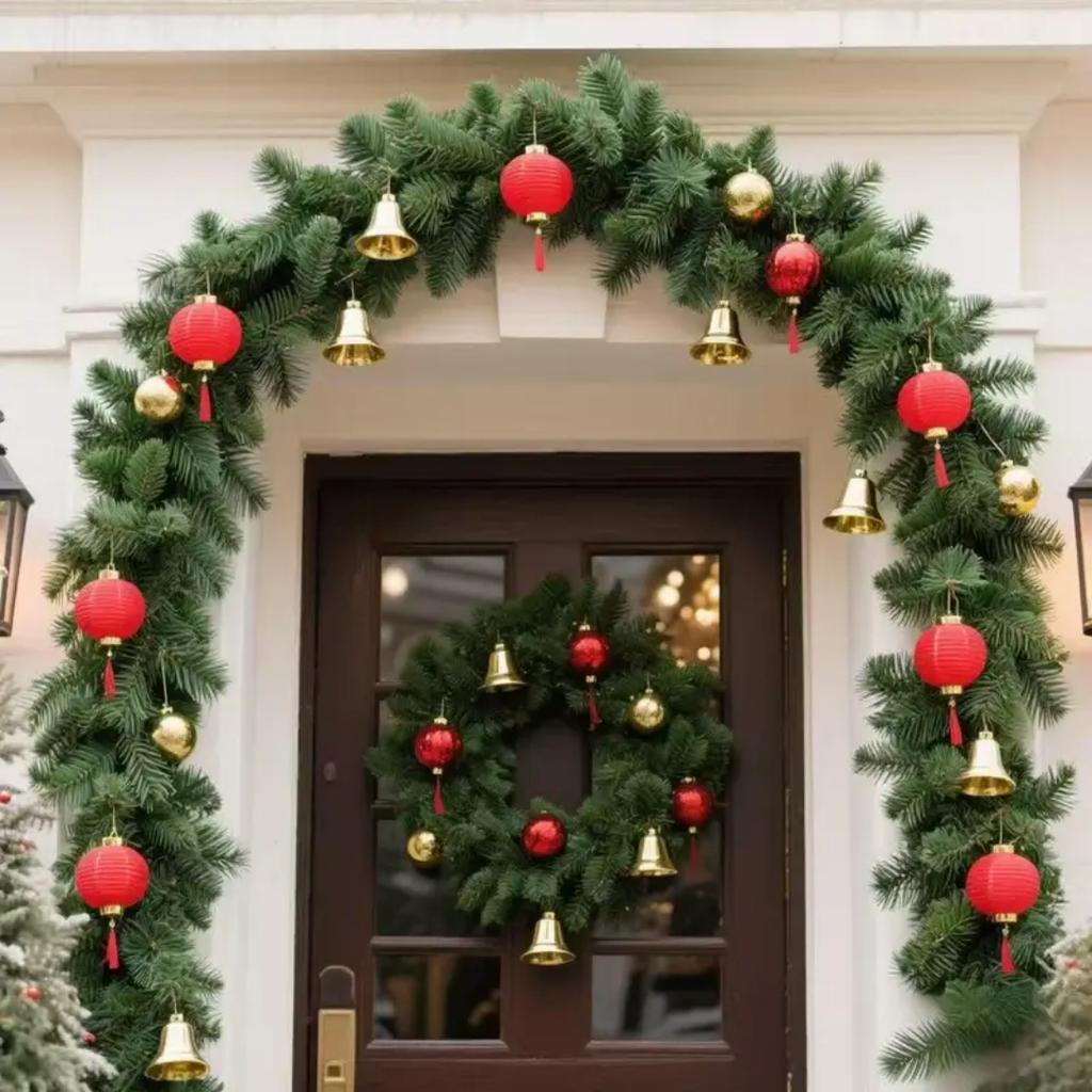Artificial Christmas Pine Tree Garland Winter Decorations, Holiday Christmas Decorations, Mantel Decorations, Porch Fences