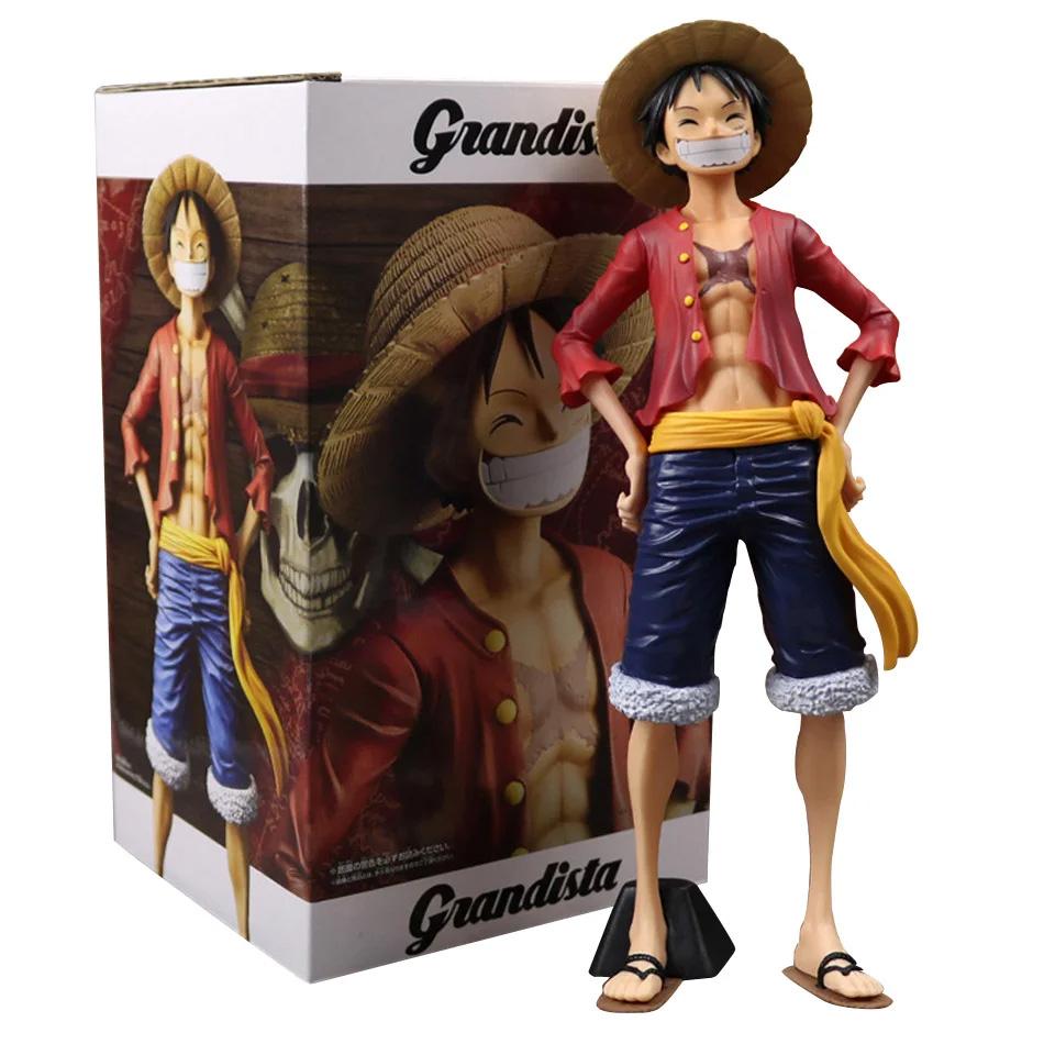 In Stock Original 28cm One Piece Anime Figure Confident Smiley Luffy Three Form Face Changing Doll Action Figurine Model Toy Kit
