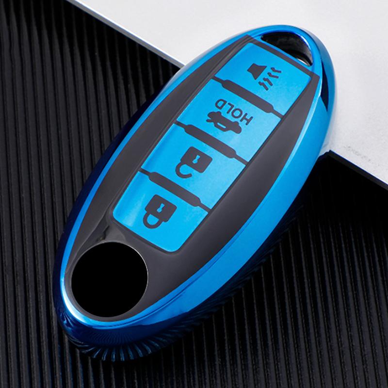 TPU 4 Button Fob Shell Case Key Cover Fit for Nissan Altima Armada Gt-r Maxima Murano Patrol Rogue Leaf Versa 370z Sentra