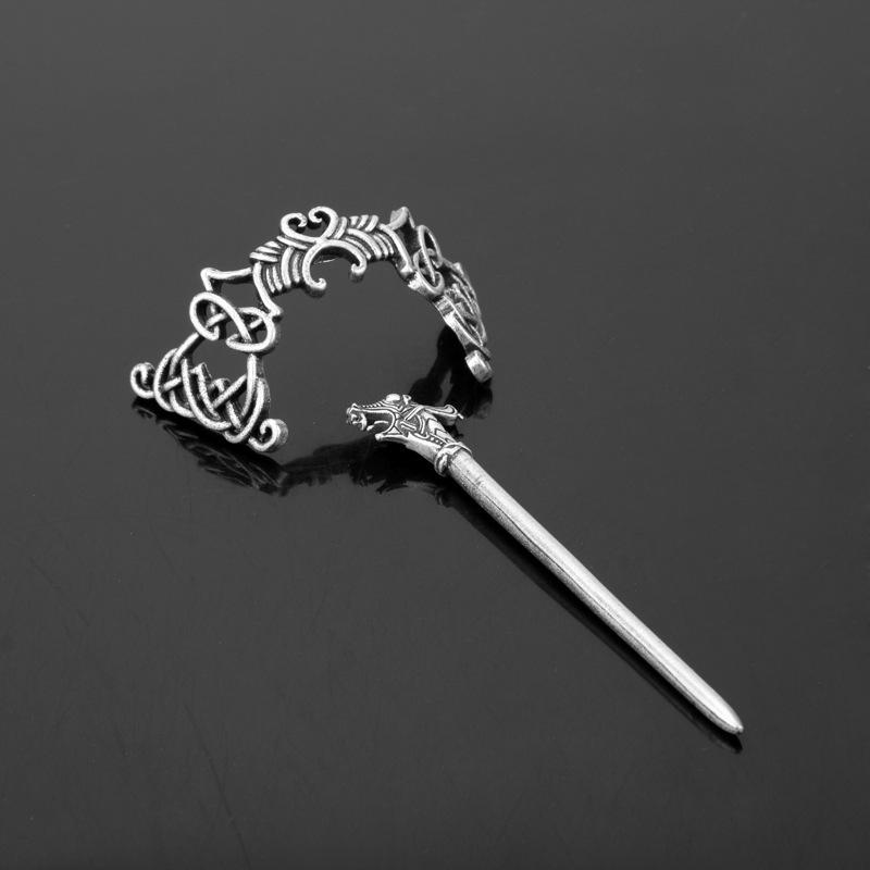 Épingle à cheveux Dragon Nœud Celtique Viking Nordique - Accessoire de Coiffure Rétro pour Femme