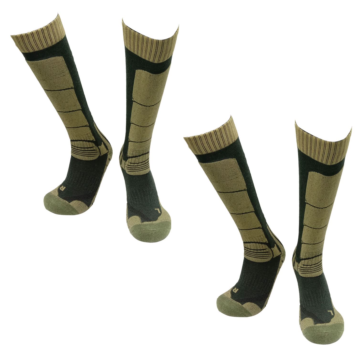 

TaoTech Merino Wool Socks for Outdoor Graduated Cold Odor Snowboarding, Skiing, Sports, Activities, Hiking, Trekking, Thick, Compression, Knee-Length, зелёный